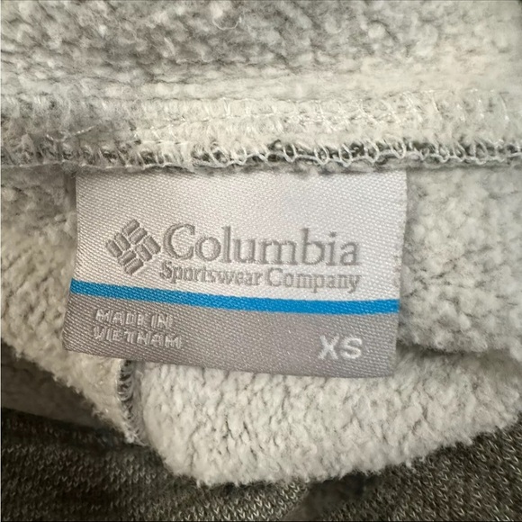 Columbia Womens Sweatshirt Green Pullover Marled Mock Neck Drawstring Cotton XS - Picture 5 of 5